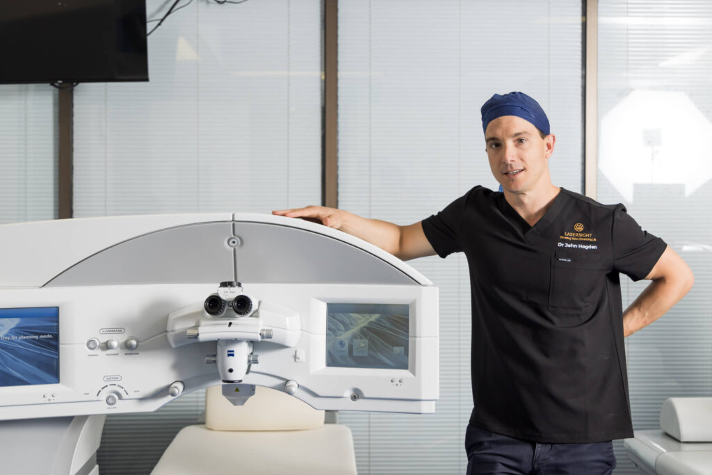 Dr. John Hogden with equipment