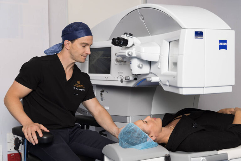 Dr. John Hogden with patient